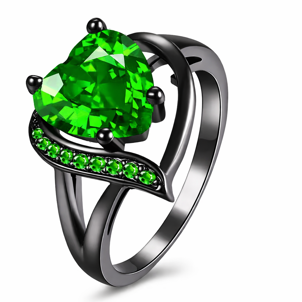 Emerald Engagement Ring Set for Couples